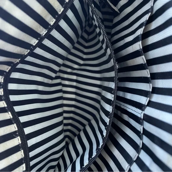 KATE SPADE Two-Tone Black and Grey Leather Medium Handbag with Removable Strap - Picture 14 of 15